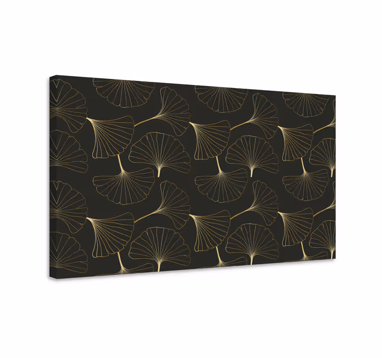 Flowers canvas elegant ginkgo leaves artwork - TenStickers