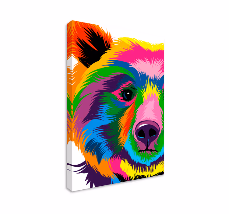 Colorful Bear geometric canvas - TenStickers
