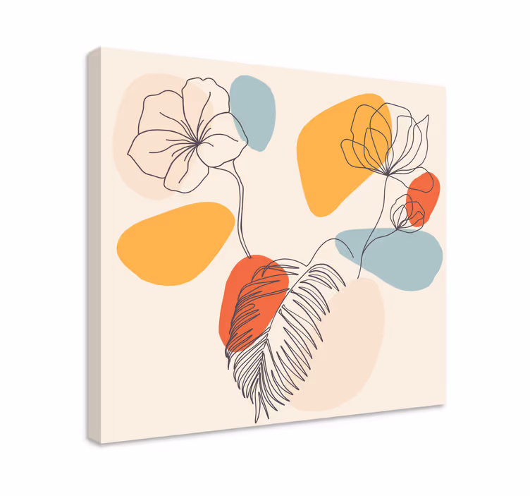 OVERLAPPING FLOWER LINES Flowers  canvas - TenStickers