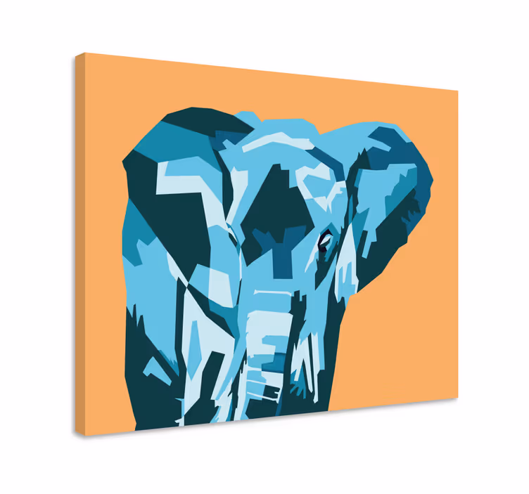 Geometric-animals cute Elephant  elephant canvas - TenStickers