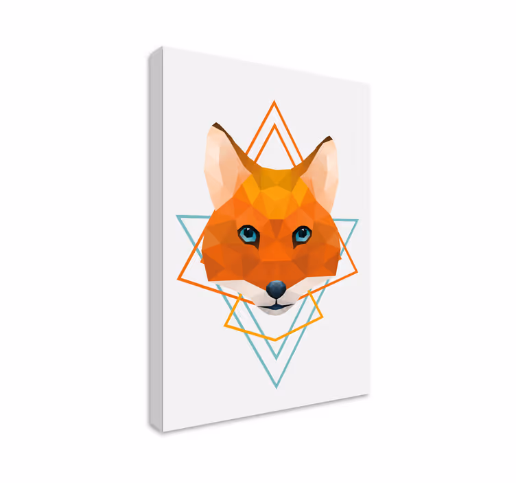 3d pictures wall art polygonal fox head - TenStickers