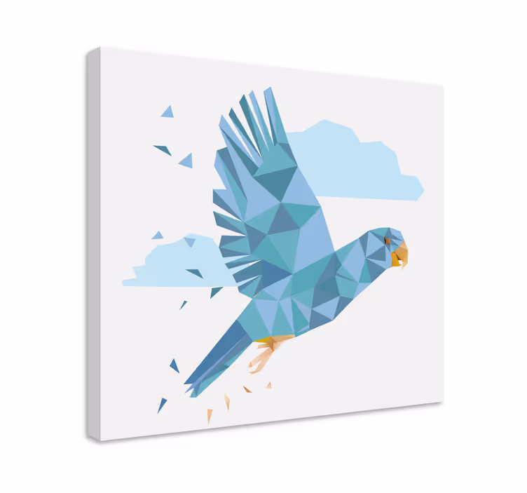 Bird canvas wall art flying blue bird - TenStickers