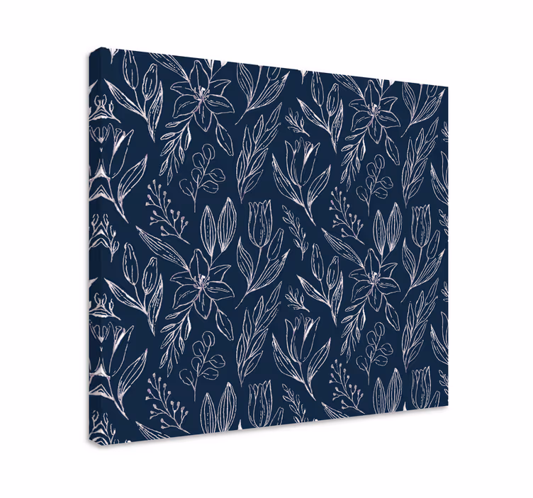 Lilies pattern floral design flower canvas - TenStickers