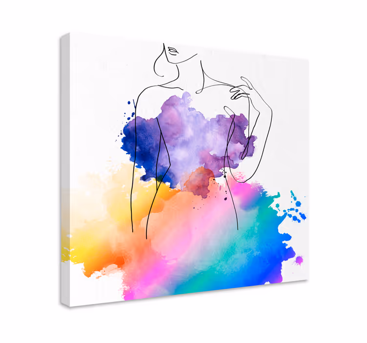 People canvas abstract female silhouette art - TenStickers