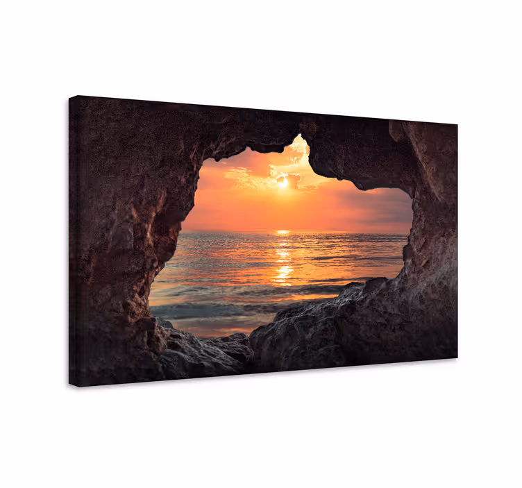 Landscape canvas sunset behind the rocks - TenStickers