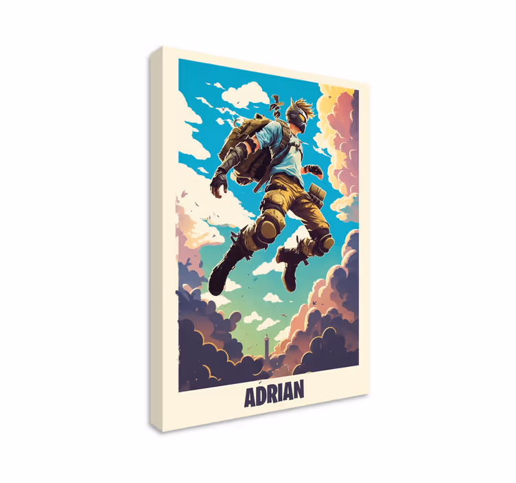 Epic character personalized name game canvas - TenStickers