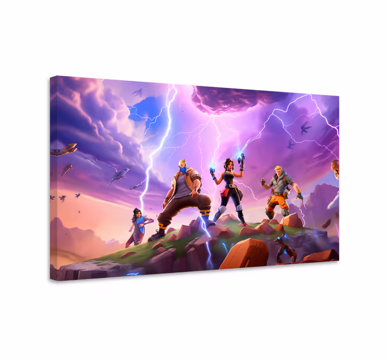 Characters in a storm video game canvas art - TenStickers