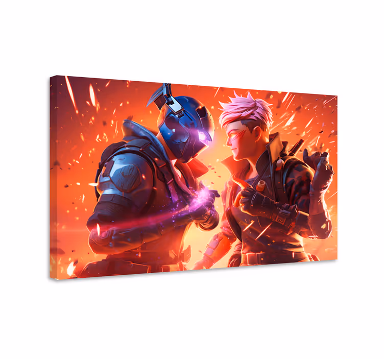 Epic fight video game canvas art - TenStickers