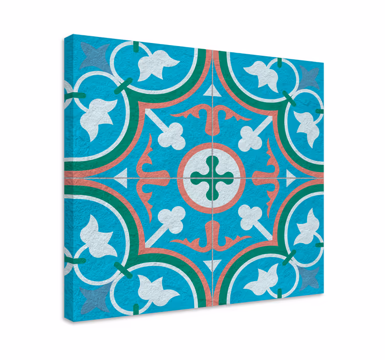 Bue hydraulic tile retro canvas - TenStickers