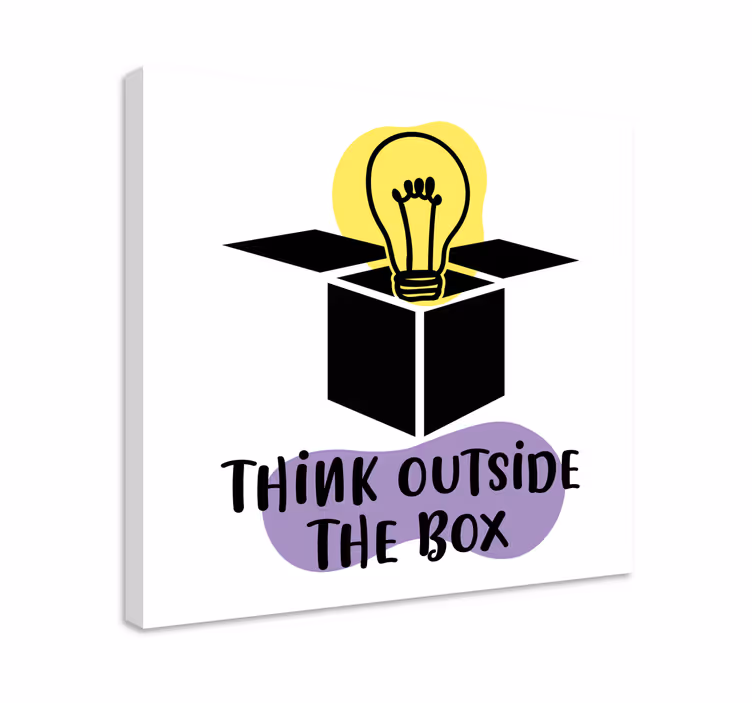 Think outside the box text inspiration canvas - TenStickers