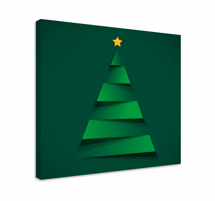 Modern Christmas tree wall canvas art - TenStickers