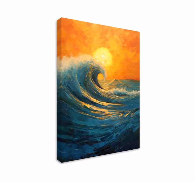 Sunrise Wave Landscape Canvas Wall Art - TenStickers