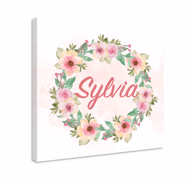 Watercolour Spring Flowers Custom Canvas Print - TenStickers