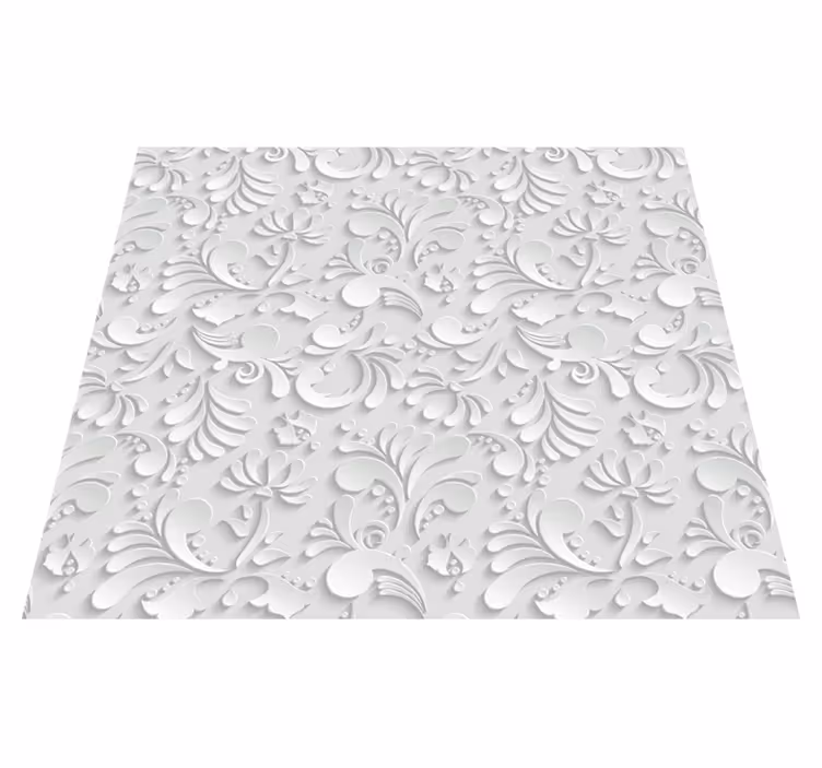 3D floral pattern white vinyl rug - TenStickers