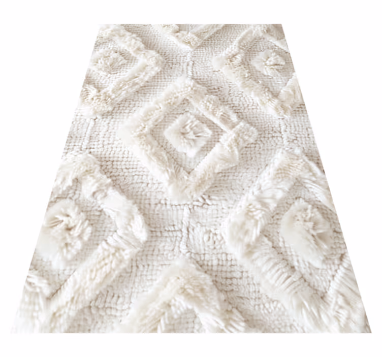 Diamond pattern white vinyl rug - TenStickers