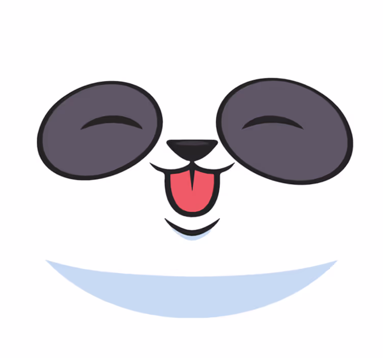 Panda face white vinyl rug - TenStickers