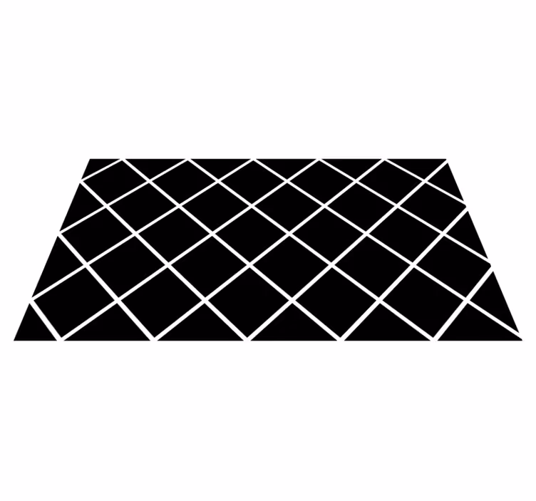 Modern geometric lines black vinyl rug - TenStickers