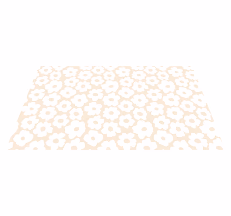 White poppy flower vinyl rug - TenStickers
