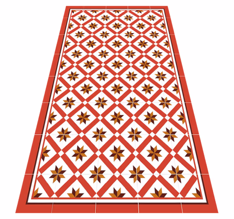 Hydraulic Red kitchen vinyl rug - TenStickers