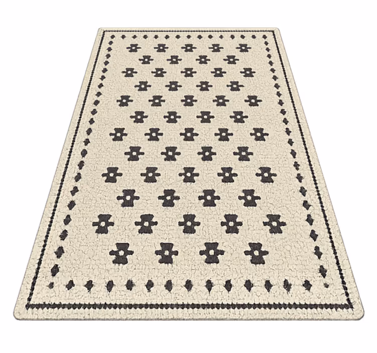 Flower mosaic living room vinyl rug - TenStickers