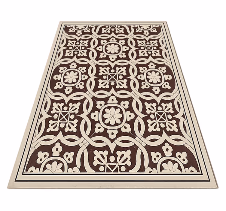 Organic tiles living room vinyl rug - TenStickers