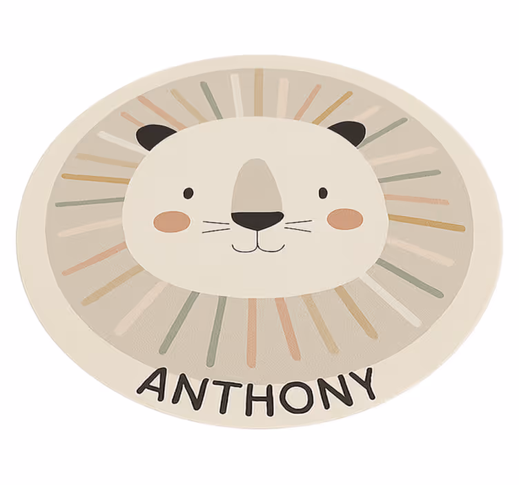 Custom beige lion vinyl rug - TenStickers
