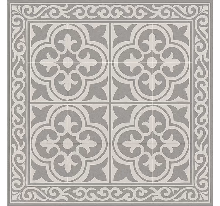 Elegant grey tiles square vinyl rug - TenStickers