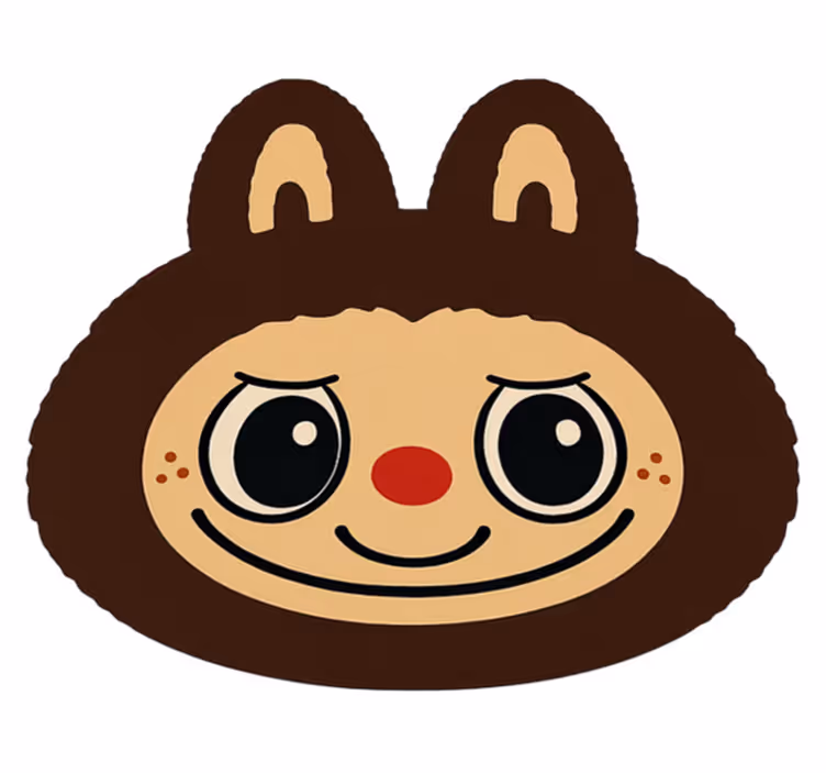 Brown Labubu design vinyl rug - TenStickers