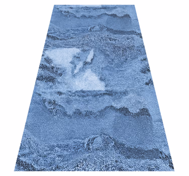 Deep blue texture marble vinyl rug - TenStickers