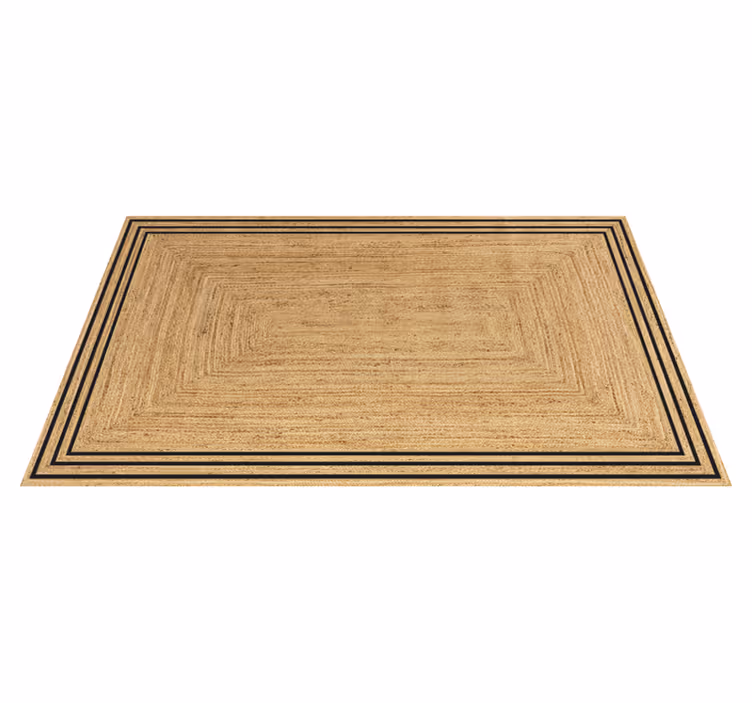 Natural jute texture kitchen vinyl rug - TenStickers