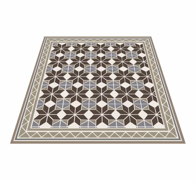 Living room vinyl rug rustic starburst design - TenStickers