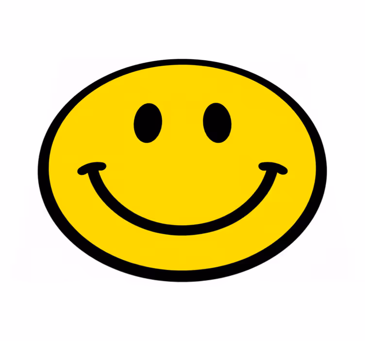 Circular vinyl rug with happy face design - TenStickers