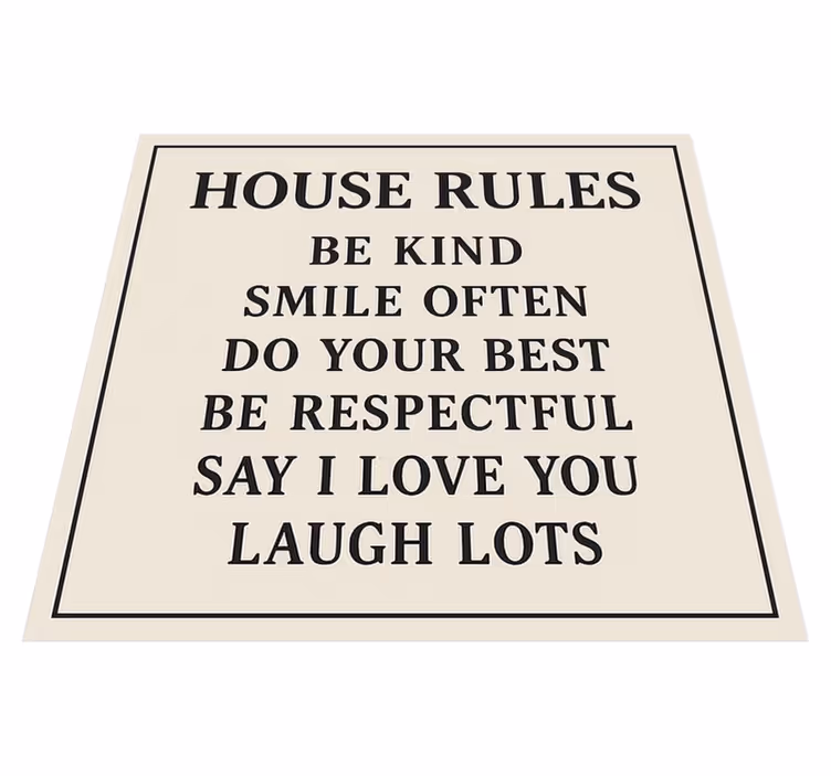 Custom vinyl rug house rules - TenStickers