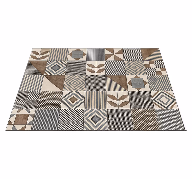 Kitchen vinyl rug abstract geometric design - TenStickers