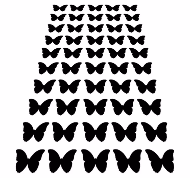 Black flying butterflies animal vinyl rug - TenStickers