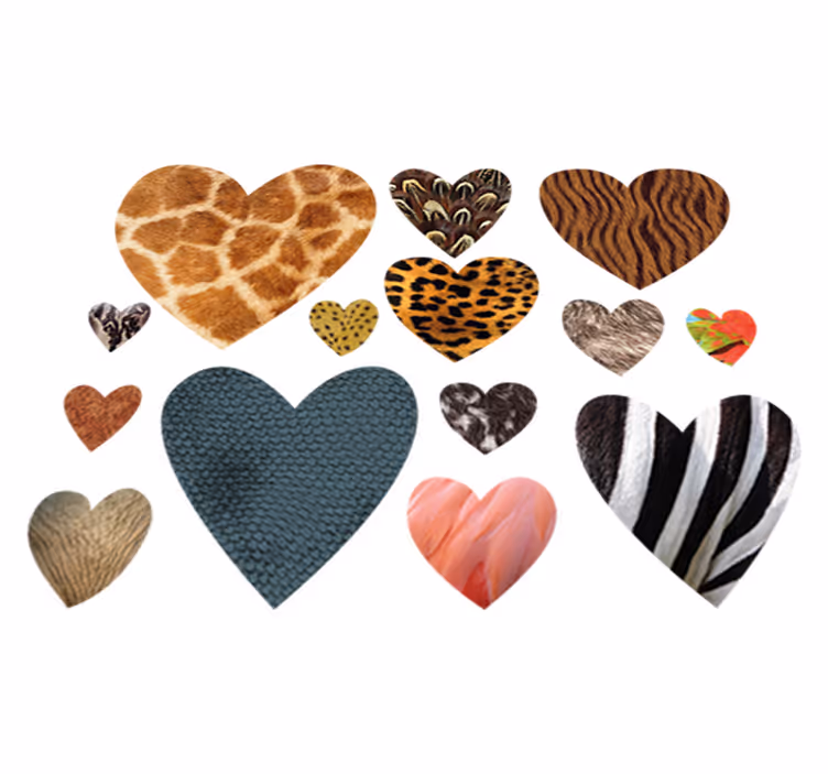 Animal vinyl rug with heart animal prints - TenStickers