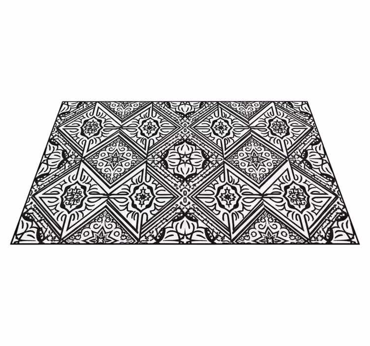 Kitchen vinyl rug in vibrant contrast patterns - TenStickers