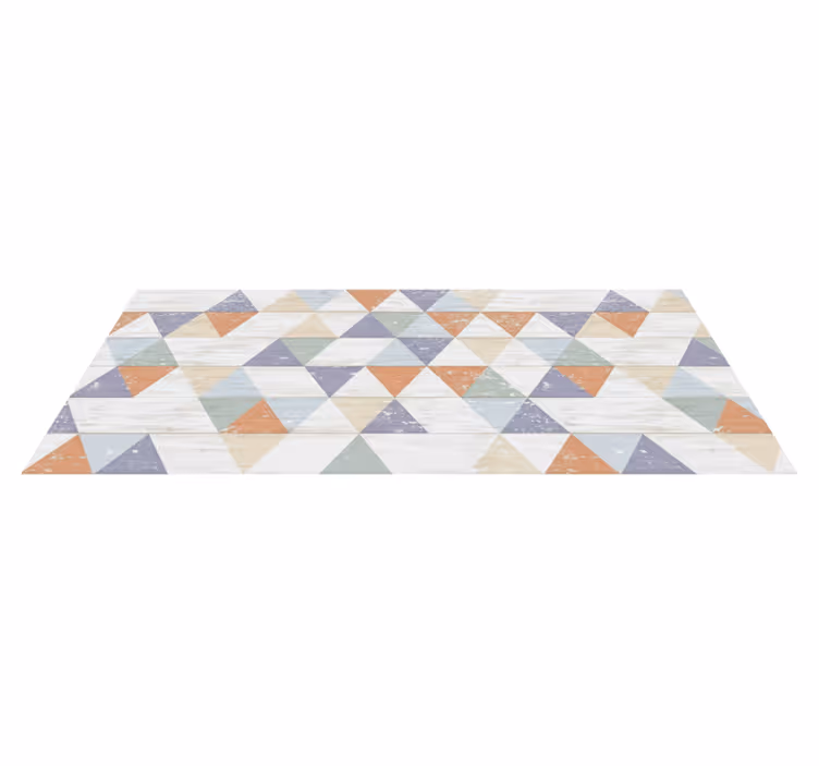 Kitchen vinyl rug in pastel timber triangles - TenStickers
