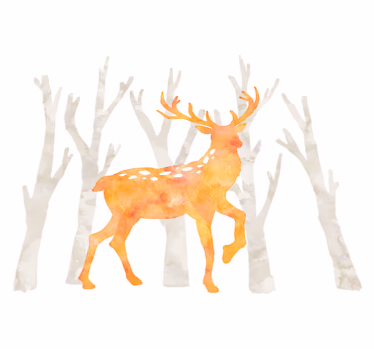 Animal vinyl rug in winter deer style - TenStickers