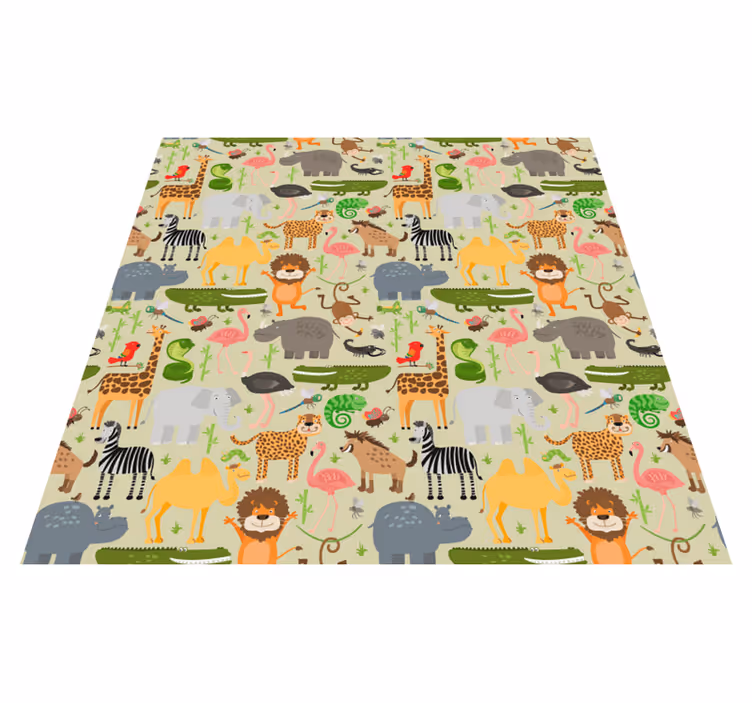 Animal vinyl rug jungle animal design - TenStickers