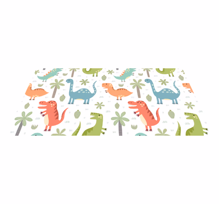 Happy dinosaur animal vinyl rug - TenStickers