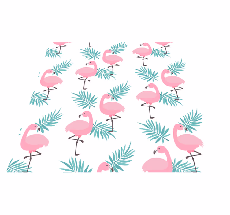 Tropical flamingo pattern animal vinyl rug - TenStickers
