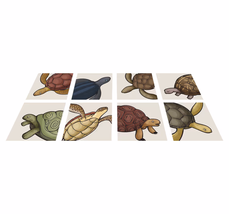 Animal vinyl rug variety of turtle tiles - TenStickers