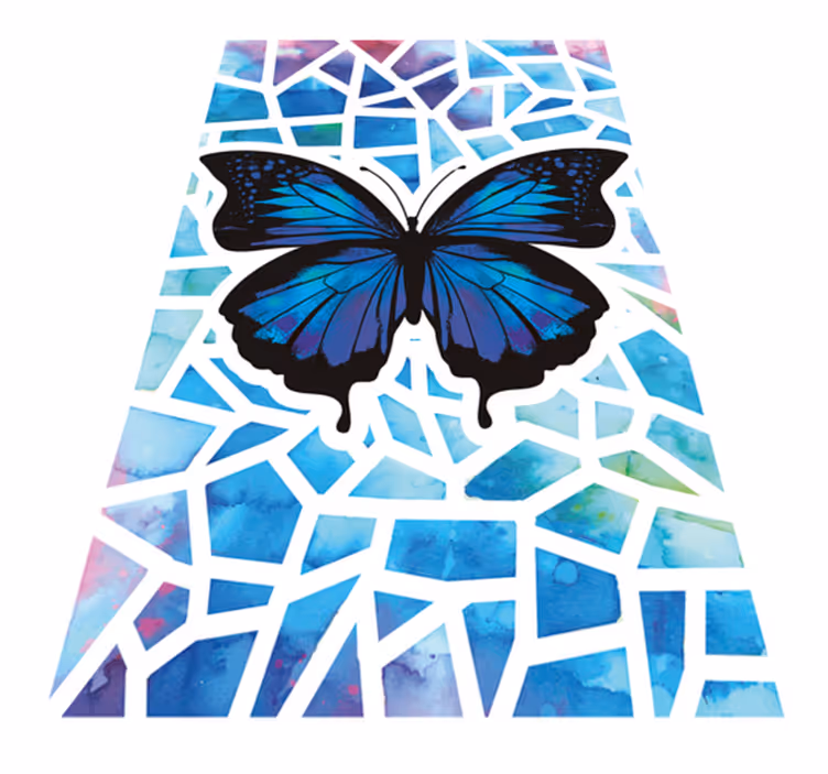 Trendy butterflies pattern animal vinyl rug - TenStickers