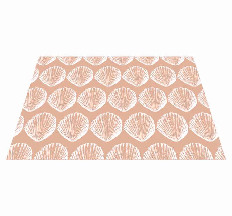 Animal vinyl rug retro seashell pattern beige - TenStickers