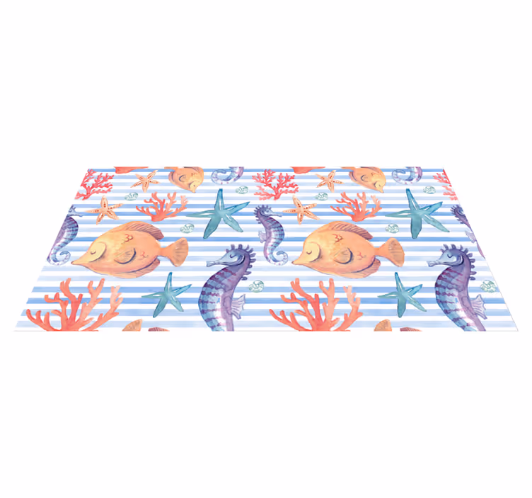 Animal vinyl rug ocean life design - TenStickers
