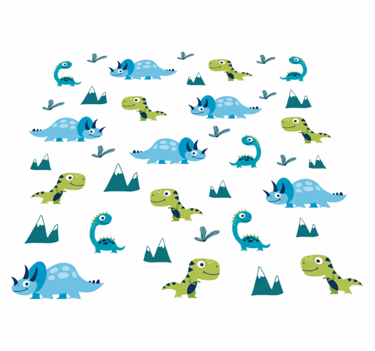 Animal vinyl rug nordic dinosaur mountain set - TenStickers