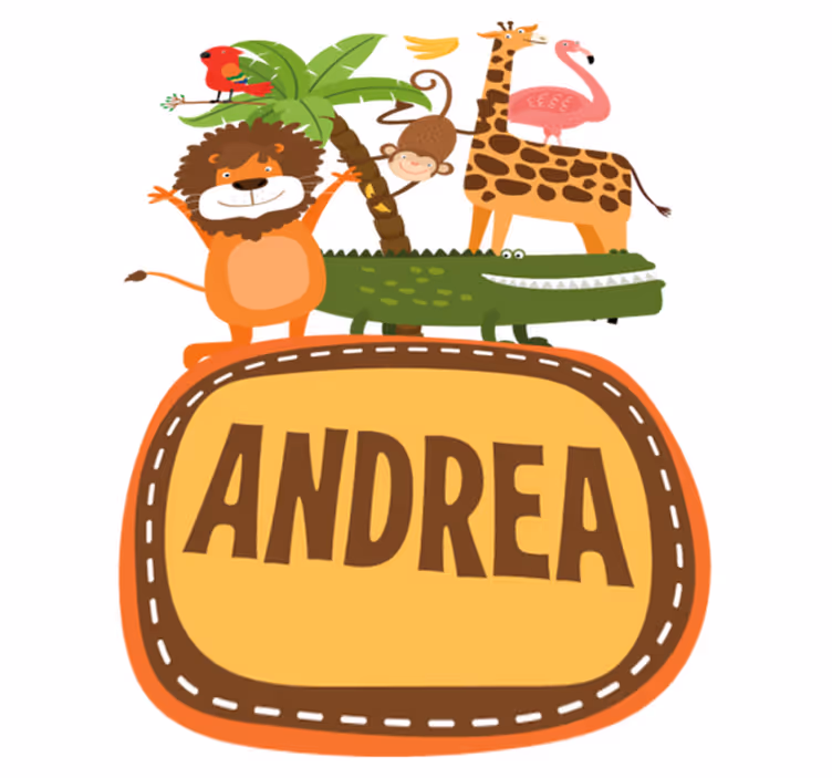 Animal vinyl rug featuring jungle tree animals - TenStickers