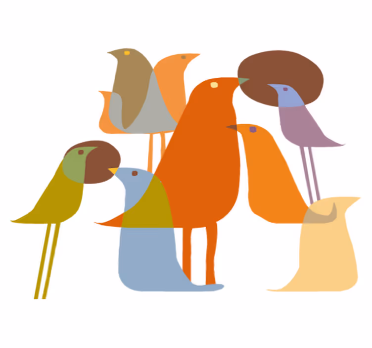 Animal vinyl rug in minimalist birds style - TenStickers