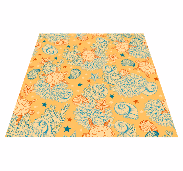 Animal vinyl rug ocean life soft colors - TenStickers